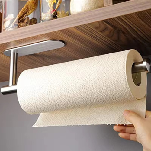 Porta Rollo De Cocina Inomax Adhesivo 3m, Acero Inoxidable Satinado, Fácil Instalación