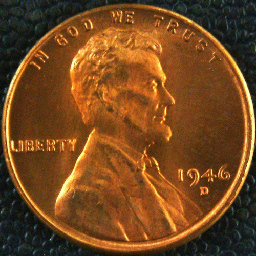 1946 D Penny Cobre Un Centavo 1 One Cent Ms Moneda Rara Aaa
