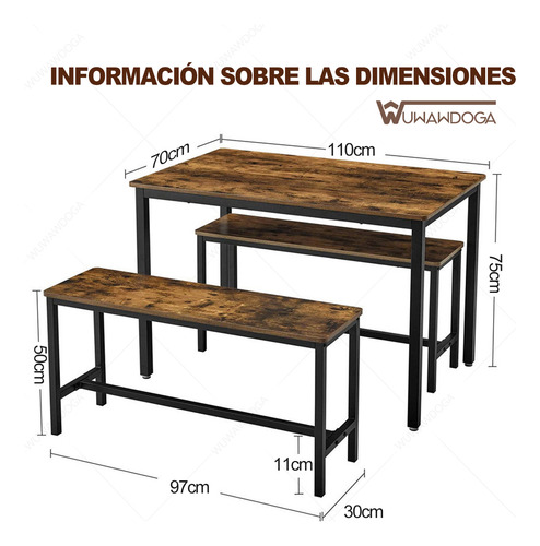 Juego Mesa De Comedor Rectangular Con 2 Sillas De 4 Personas