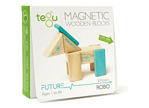 Juego De Bloques Magneticos De Madera Tegu Robo