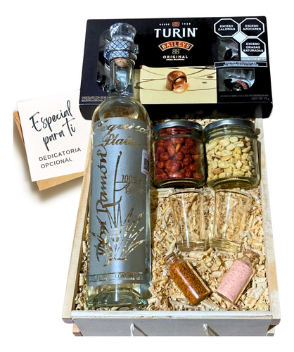 Caja De Regalo Personalizado Tequila Don Ramón Y Chocolates Negro