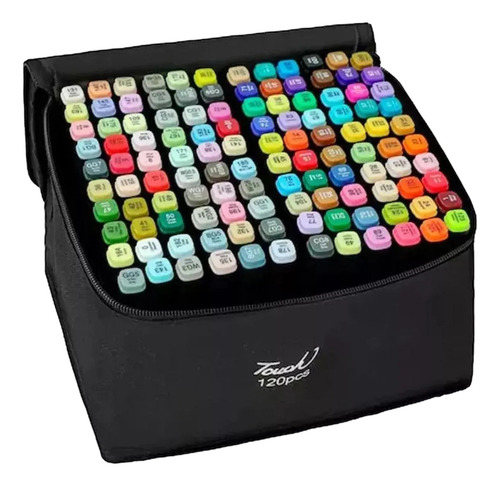 Kit Canetas Ponta Dupla 120 Cores Marcador Texto Permanente