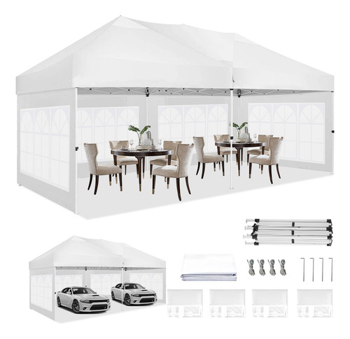 Sunoffer Toldo Carpa Impermeable Plegable Con Paredes Laterales 3*6m