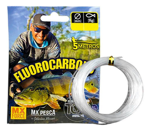 Linha Pesca Mx Force Fluorocarbono Cartela 5m 0.80mm 38,20kg