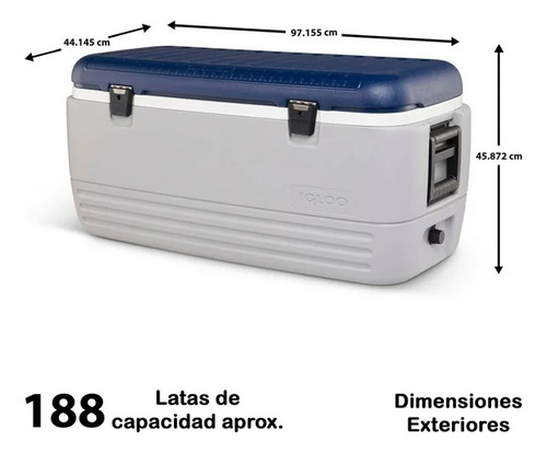 Hielera Igloo Jumbo 120 Qts Capacidad 188 Latas / 113 Litro1