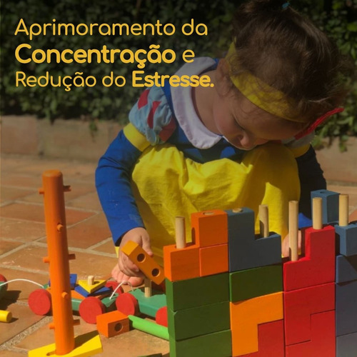 Blocos De Encaixe Vertical Tetris Brinquedo Em Mdf Educativo Pedagogico 20 Peças De Montar Infantil