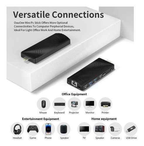 Ouuoee Mini Pc Stick Sin Ventilador, Celeron J4125, 8gb Ram