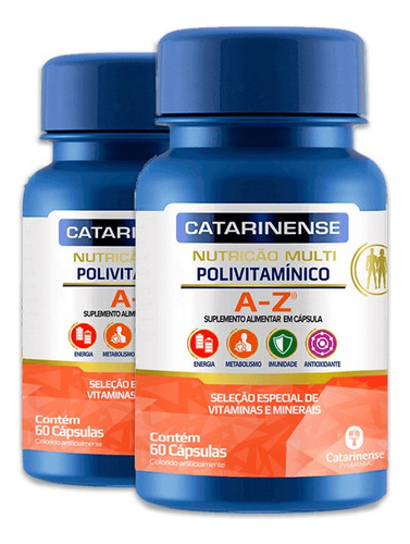 Suplemento Em Cápsula Catarinense  Powercorp - Polivitamínico 50+ 60 Caps Vitaminas Powercorp - Polivitamínico 50+ 60 Caps Em Frasco De 27g  Pacote X 2 U