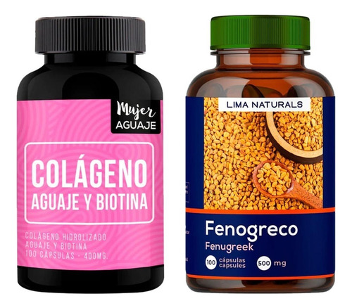 Colágeno, Aguaje & Biotina 100 Cápsulas + Fenogreco 100 Cáps