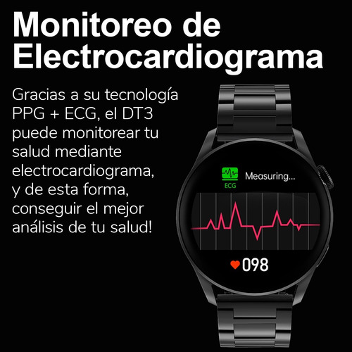 Imagen 7 de 9 de Reloj Inteligente Dt3 Mujer Elegante Llamadas Ecg Sumergible