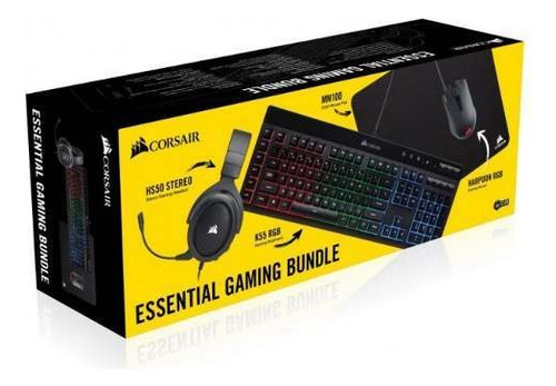 Kit de teclado e mouse gamer Corsair Essential Gaming Bundle