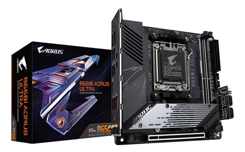 Placa madre Gigabyte B650i Aorus Ultra Am5 Ddr5 Wifi 6, color negro