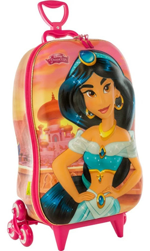 Mochila Escolar Infantil 3 Rodas Princesa Jasmine Maxtoy