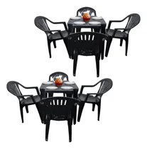 Comprar Jogo Kit 2 Mesas De Plastico E 8 Cadeira Poltronas Com Braço