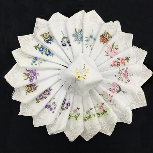 12 Piezas. Pañuelos Para Mujer Pañuelos Pañuelos Flores Y