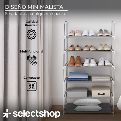 Zapatera Organizador 18 Pares Mueble Armable Rack Multiusos Selectshop Color Negro