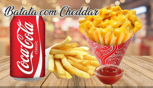 Adesivo Parede Ou Trailer Batata Frita Cone Queijo Cheddar