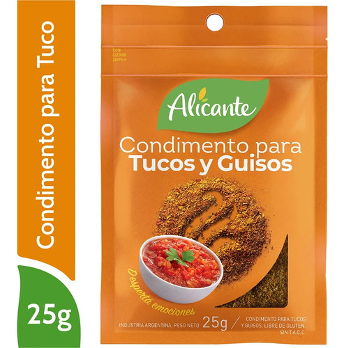 Condimento Para Tuco Alicante 25grs Pack 6 Unid. 