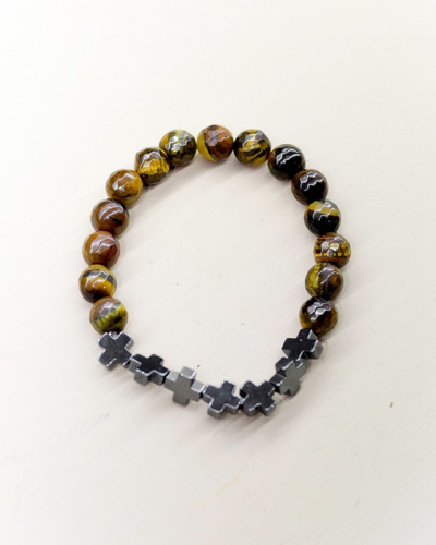 Pulsera Piedras Con Cruz Acerina