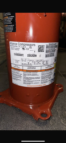 Compresor Scroll Alliance 7.5 Tr 440 Volts Ssa083