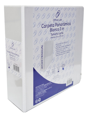 Carpeta 3in Office Lab Herraje D C/ventana Blanca T/carta Color Blanco