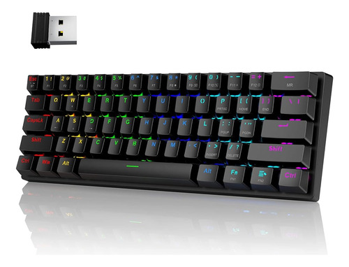 ~? 60% Teclado Inalámbrico Para Juegos, 2.4g / Tipo-c / Tecl