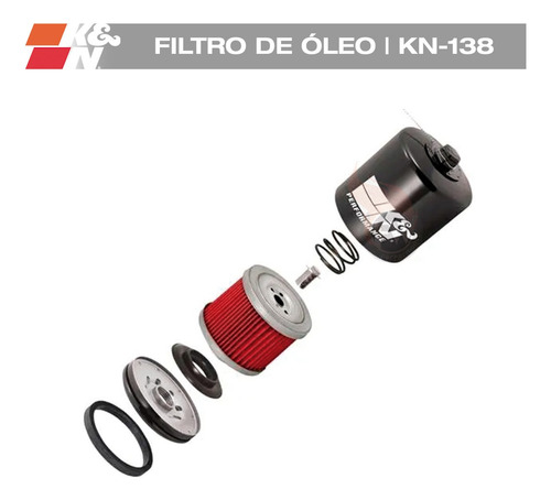 Filtro De Óleo K&n Kn-138 Para Suzuki Gsx, Gsxr 600 750 1000
