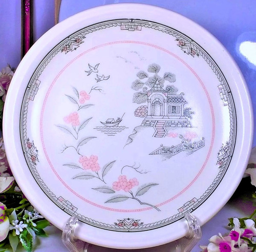 Set 2 Platos Staffordshire England Diseño Antiguo Willow 