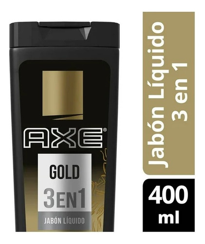 4 Pza Jabón Líquido Corporal Axe Gold 3 En 1 Madera Y Vainil