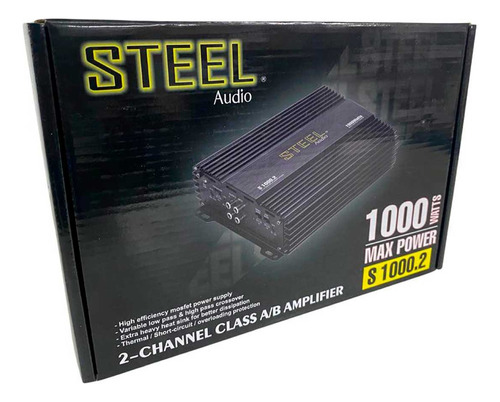 Amplificador Steel Audio 2 Canales 1000w Max Power S1000.2