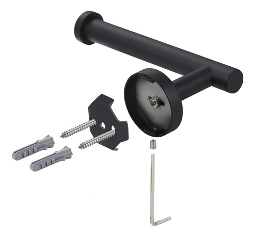 X2 Porta Rollo Papel Higiénico Baño Soporte Acero Inoxidable Color Negro Mate