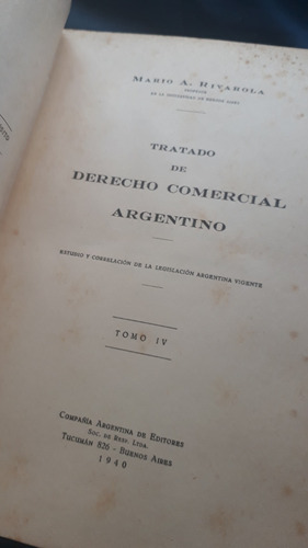 Tratado De Derecho Comercial Argentino Tomo 4 - Rivarola