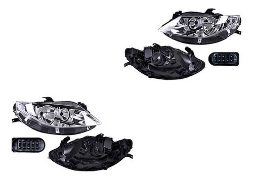 Par Juego Faros Seat Ibiza 2010 -2012 Doble As F/cromado Qwe