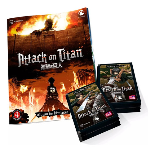 Pack Album Attack On Titan + 25 Sobres Sellados Big Bang