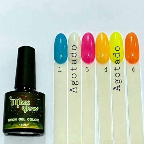 Imagen 2 de 4 de Esmaltes Neon Efecto Fluorescente Esmalte Semipermanente Gel