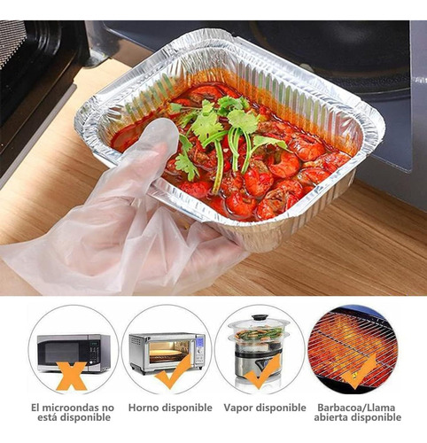 Ufar Paquete De 50 Charolas De Aluminio Desechables