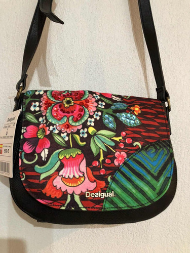 & Cartera Varsovia Desigual Nueva Negra Con Envío