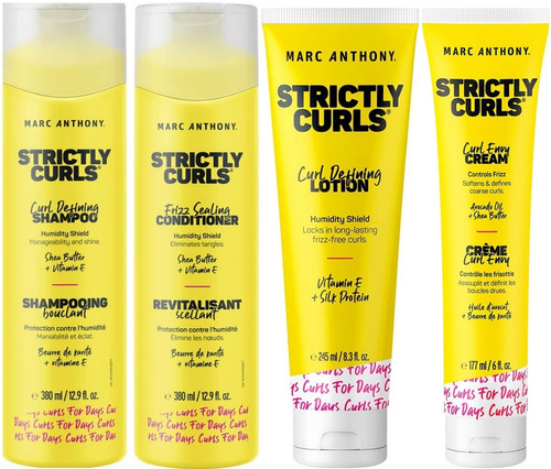 Marc Anthony Strictly Curls Shampoo, Acondic, Crema Y Lotion