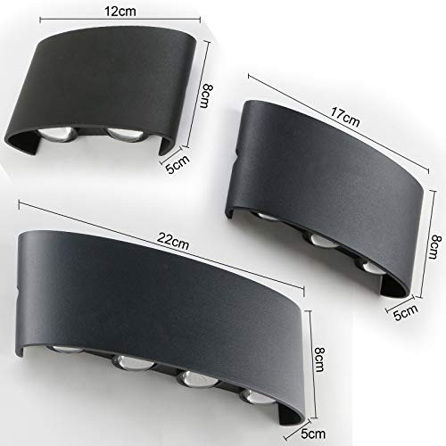 Lámpara De Pared Led Ip65 Impermeable, Aplique Aluminio Inte