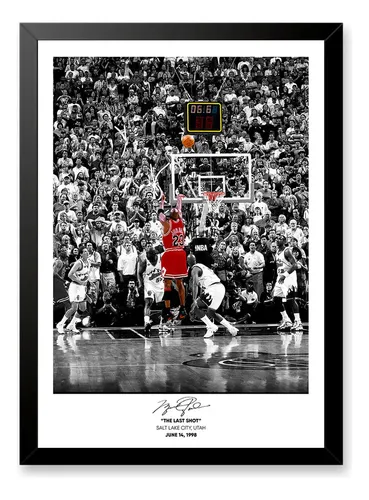 Quadro Decorativo Nba Michael Jordan Chicago Bulls C/ Moldura E