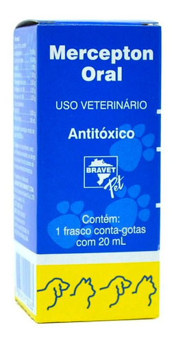 Mercepton Oral 20ml Bravet - Antitóxico Pássaros Cães Gatos