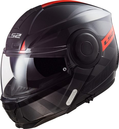 Casco Moto Rebatible Ls2 902 Hamr Negro Rojo Tamaño Del Casco M