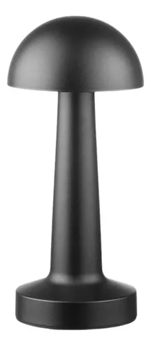 Lámpara De Mesa Led Recargable Mushroom Led Dimeable Negra