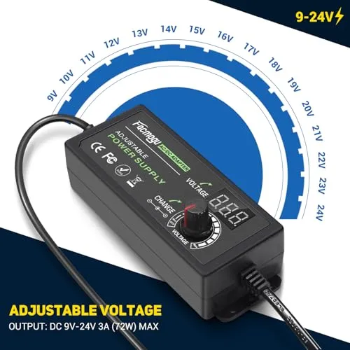 Pack Adaptador De Corriente Ajustable 9v-24v 72w Led
