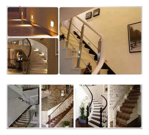 Luz De Escalera Empotrada Led Con Sensor De Movimiento 8