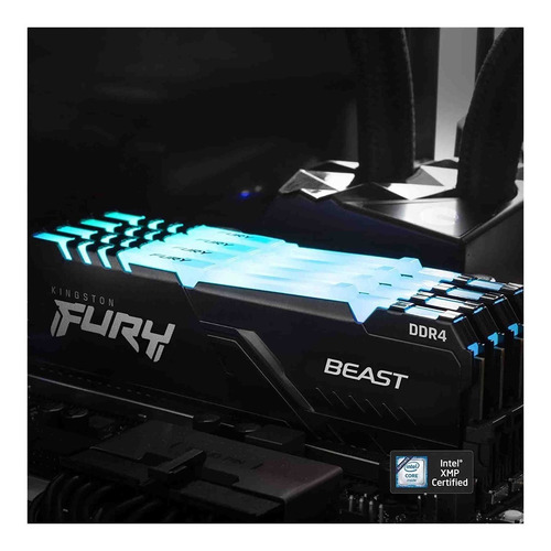 Imagen 5 de 5 de Memoria Ram Kingston Fury Beast Ddr4 16gb 2666 Negro Rgb