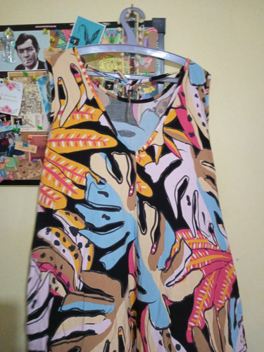 Vestido Fibrana Talle Grande Especial Xl Estampa Oferta