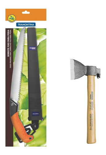 Imagem 1 de 1 de Serrote Para Poda + Machadinha Com Unha 450g Tramontina