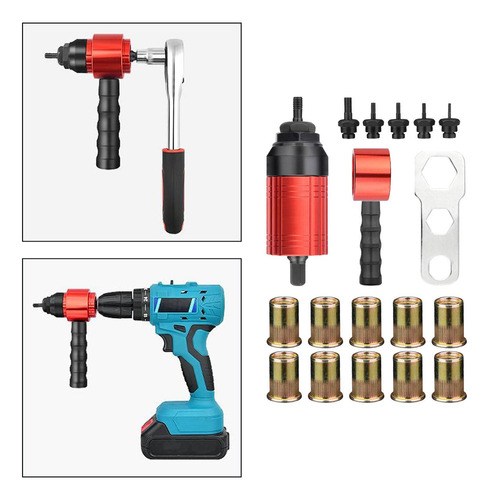 Remache Tuerca Taladro Adaptador Remachador Manual Para M12