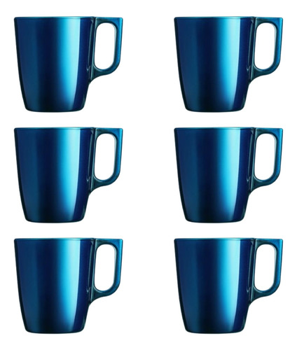 Set X6 Jarro Taza Mug Flashy Breakfast 250 Cc Luminarc